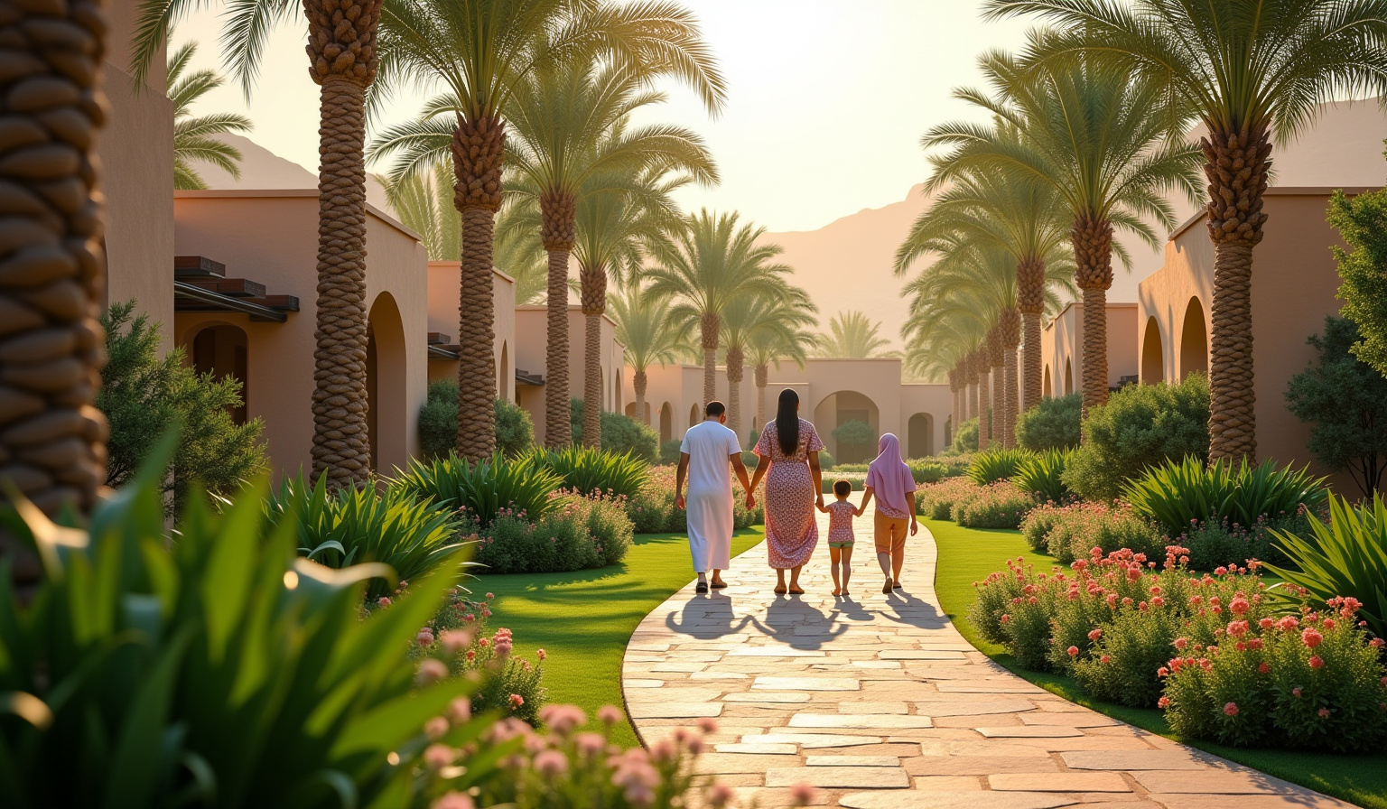 واحة العملاق - حديقة خضراء بأشجار النخيل